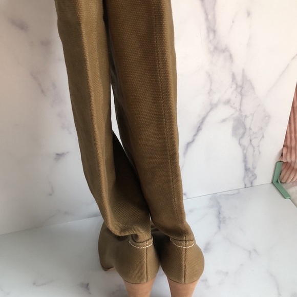 Reed Krakoff Made in Italy Brown Fabric Long Boots Size EU 39/ US 8.5 - Picture 13 of 15